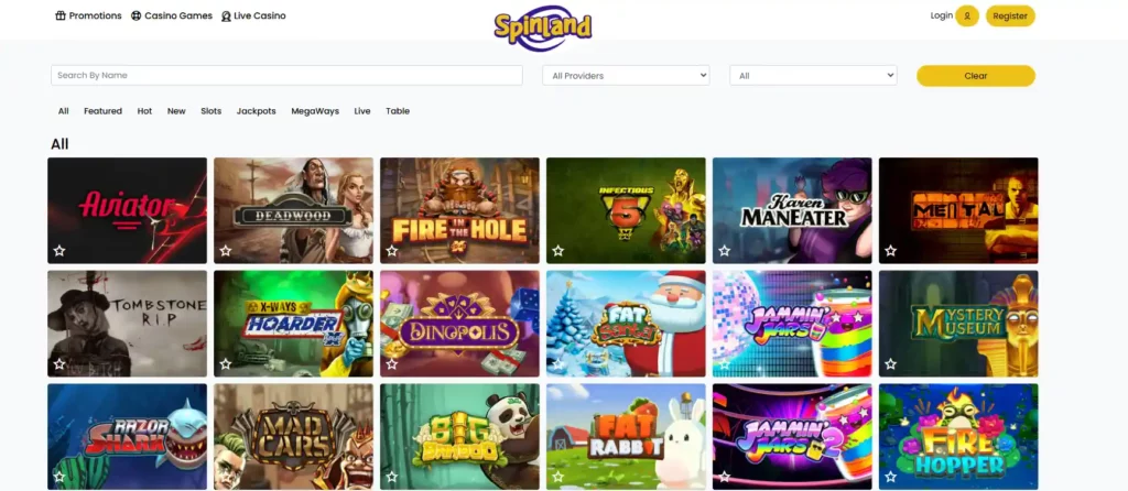 SpinLand casino games