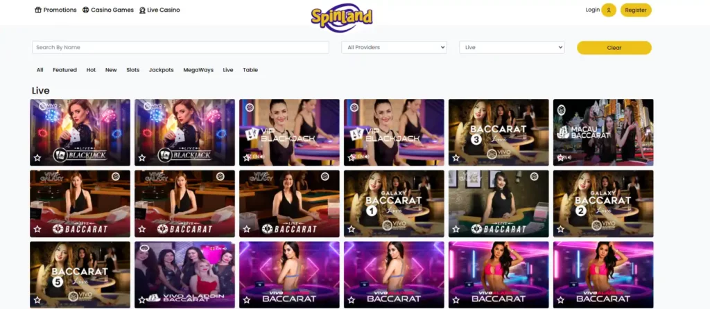 spinland live casino